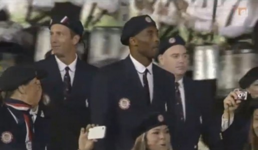 Kobe Bryant, dressed in Ralph Lauren at London 2012 opening ceremony (2012, screen capture from RTVSLO)